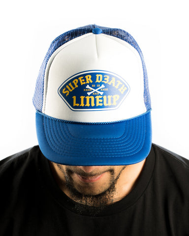 Super Death Lineup Trucker Hat - Royal/White