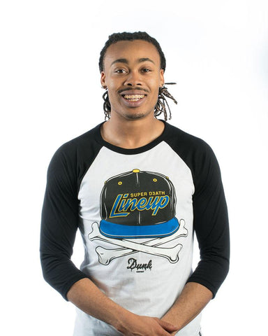 Super Death Finisher Raglan T-shirt - White & Black