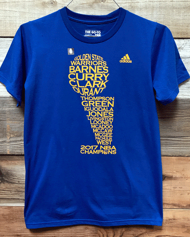 Golden State Warriors 2017 NBA Finals Champions Trophy Name Shirt - Royal Blue
