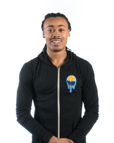 Roll Call Lightweight Zip Hoodie - Black