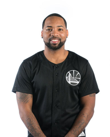 Mitchell & Ness Mesh Button Front Jersey - Black