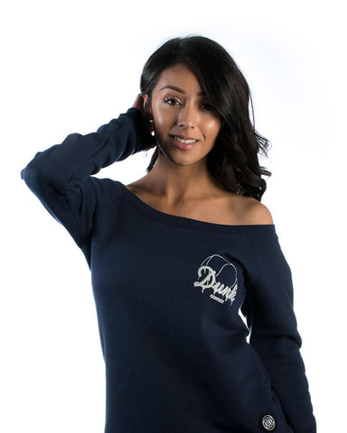 Hoya Drips Wide Neck Sweatshirt - Blue Heather