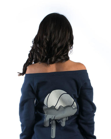 Hoya Drips Wide Neck Sweatshirt - Blue Heather