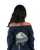 Hoya Drips Wide Neck Sweatshirt - Blue Heather