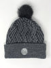 Golden State Warriors - Crossed Out Texture Pattern Knit Fur Pom Beanie - Gray